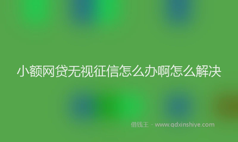 小额网贷无视征信怎么办啊怎么解决
