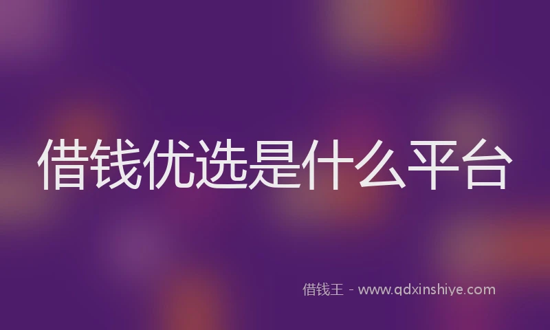 借钱优选是什么平台