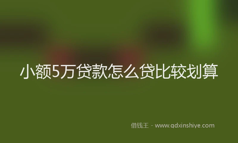 小额5万贷款怎么贷比较划算