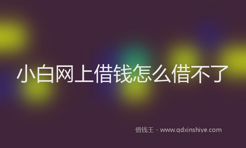 小白网上借钱怎么借不了