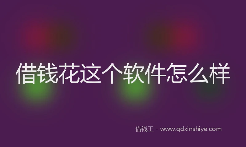 借钱花这个软件怎么样