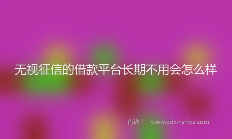 无视征信的借款平台长期不用会怎么样