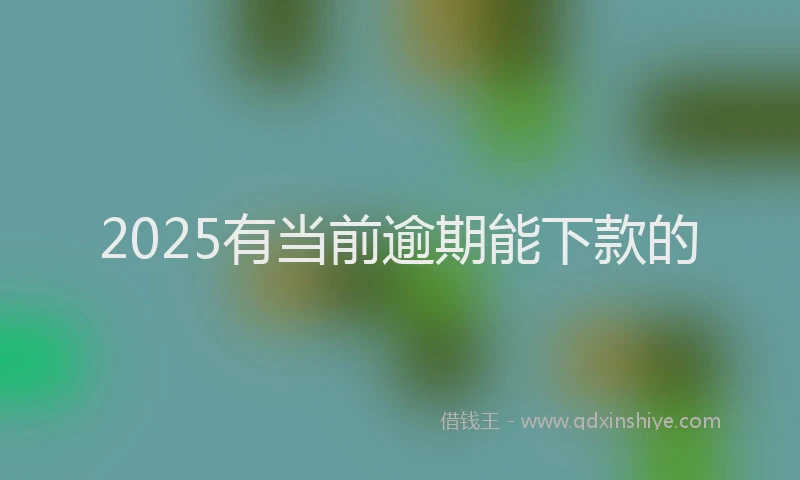 2025有当前逾期能下款的