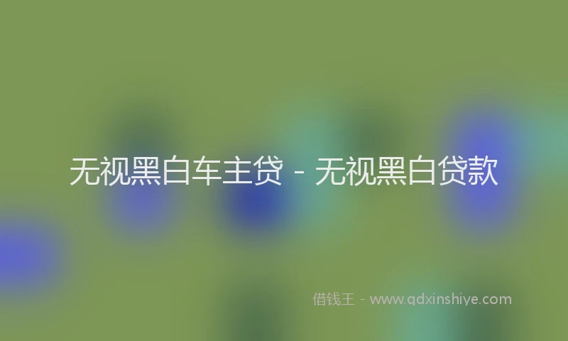 无视黑白车主贷 - 无视黑白贷款