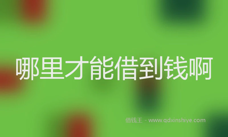 哪里才能借到钱啊