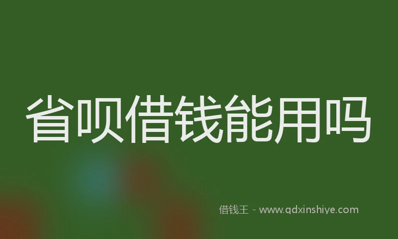 省呗借钱能用吗
