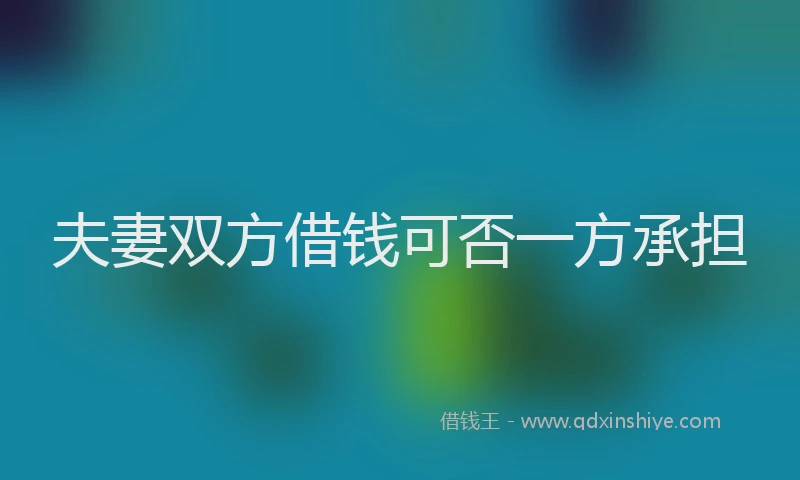 夫妻双方借钱可否一方承担