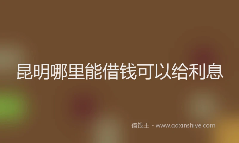 昆明哪里能借钱可以给利息