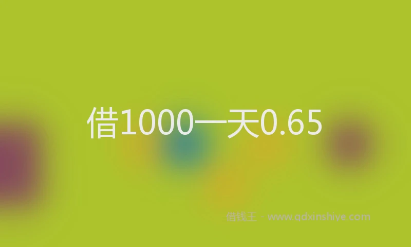 借1000一天0.65