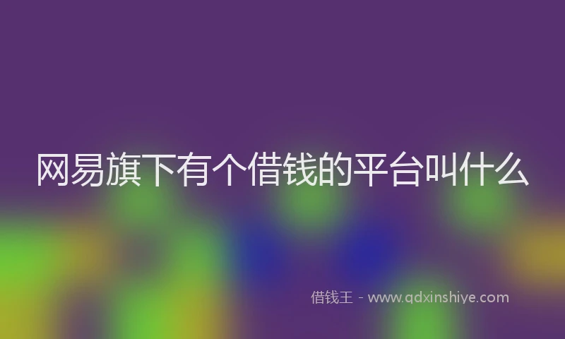 网易旗下有个借钱的平台叫什么