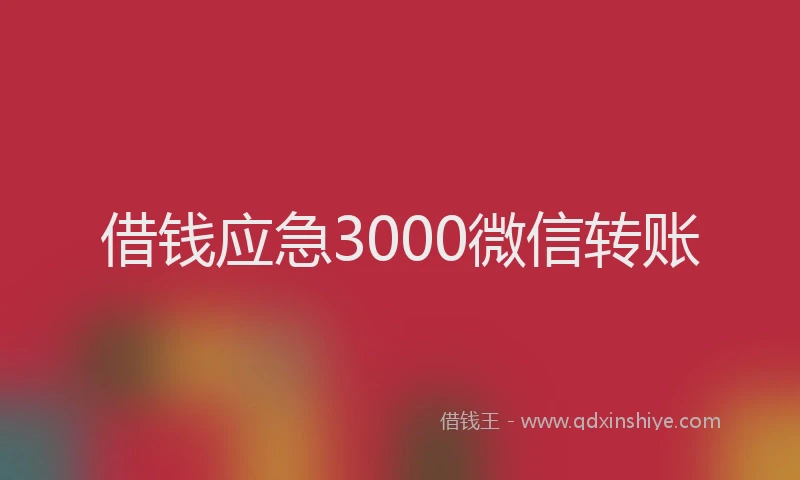 借钱应急3000微信转账
