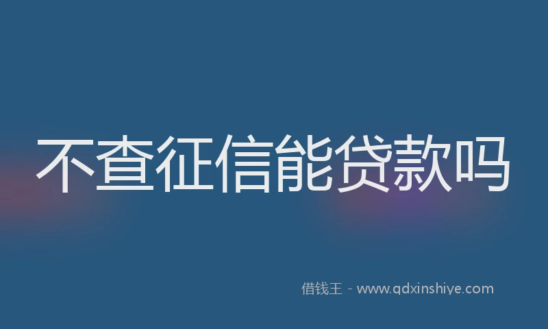 不查征信能贷款吗