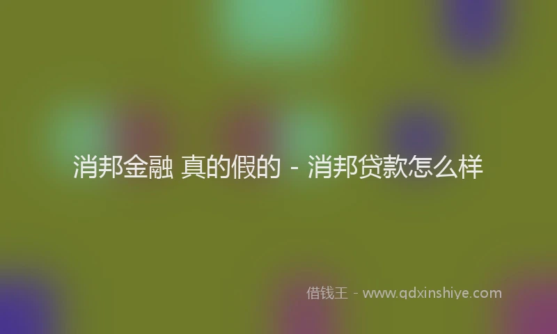 消邦金融 真的假的 - 消邦贷款怎么样
