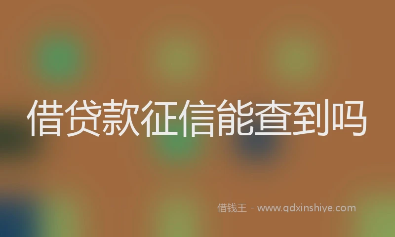 借贷款征信能查到吗