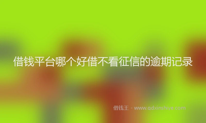 借钱平台哪个好借不看征信的逾期记录