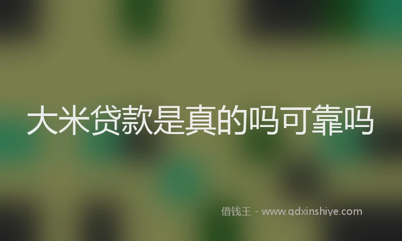 大米贷款是真的吗可靠吗