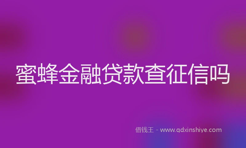 蜜蜂金融贷款查征信吗