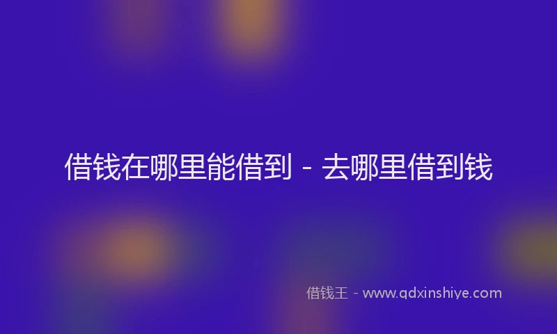 借钱在哪里能借到 - 去哪里借到钱