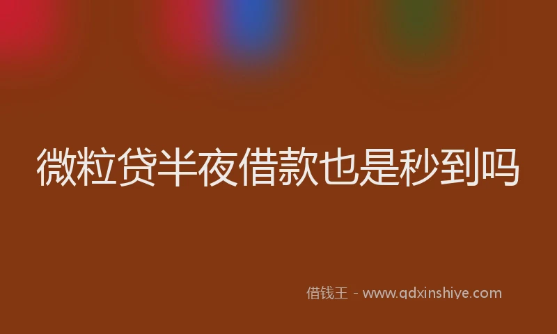 微粒贷半夜借款也是秒到吗