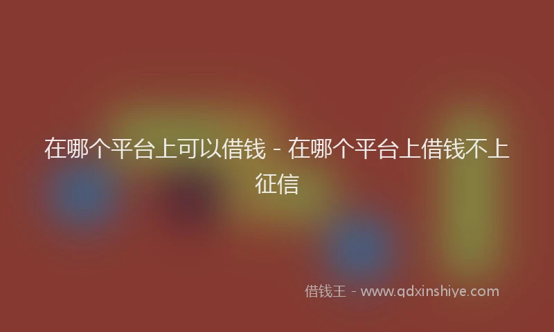 在哪个平台上可以借钱 - 在哪个平台上借钱不上征信