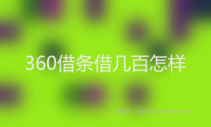 360借条借几百怎样