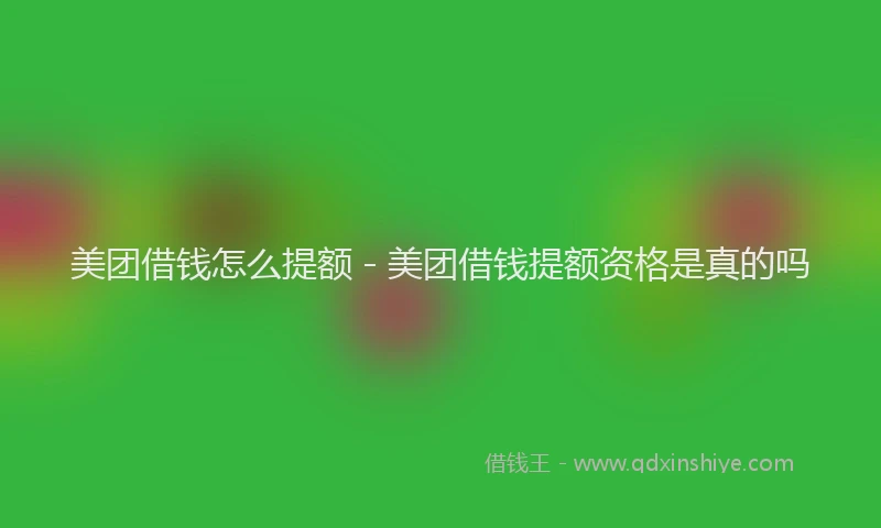 美团借钱怎么提额 - 美团借钱提额资格是真的吗