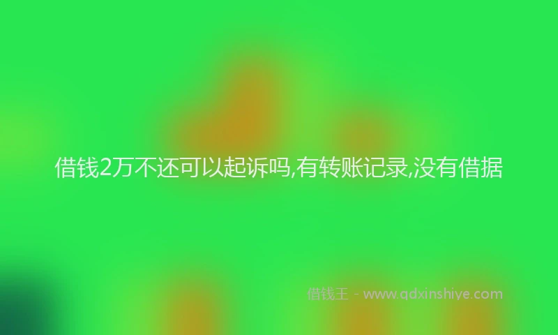 借钱2万不还可以起诉吗,有转账记录,没有借据