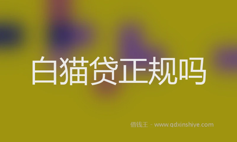 白猫贷正规吗