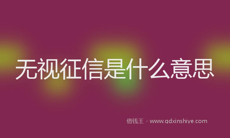 无视征信是什么意思