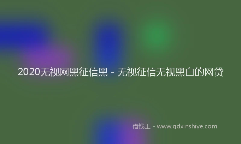 2020无视网黑征信黑 - 无视征信无视黑白的网贷