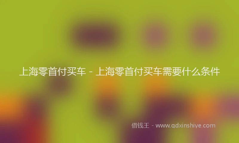 上海零首付买车 - 上海零首付买车需要什么条件