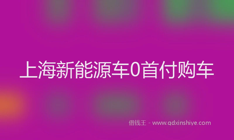 上海新能源车0首付购车
