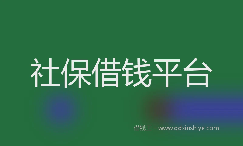 社保借钱平台