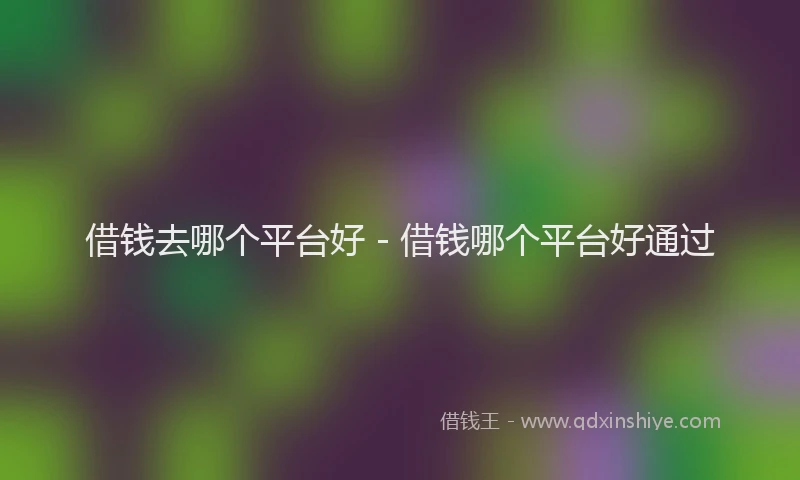 借钱去哪个平台好 - 借钱哪个平台好通过