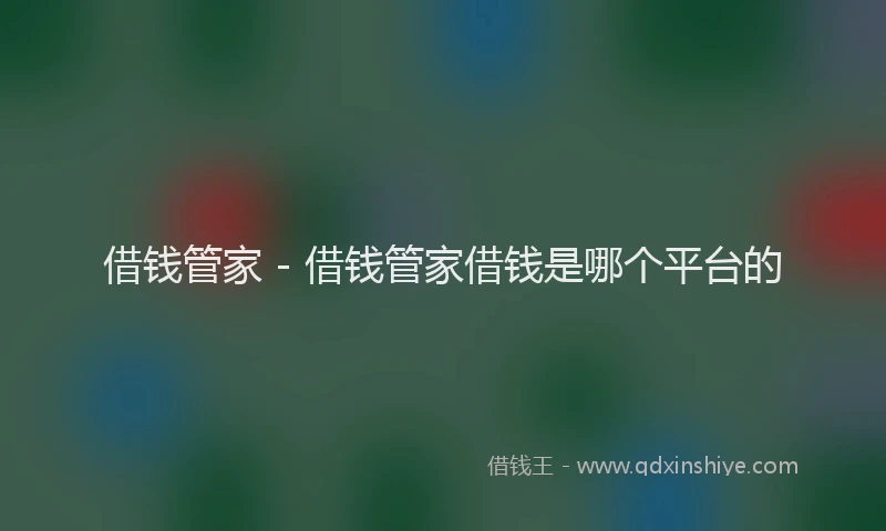 借钱管家 - 借钱管家借钱是哪个平台的