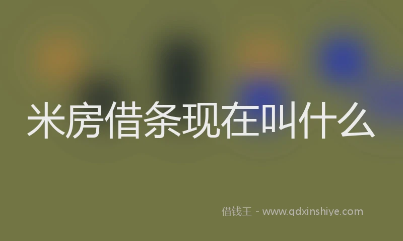 米房借条现在叫什么