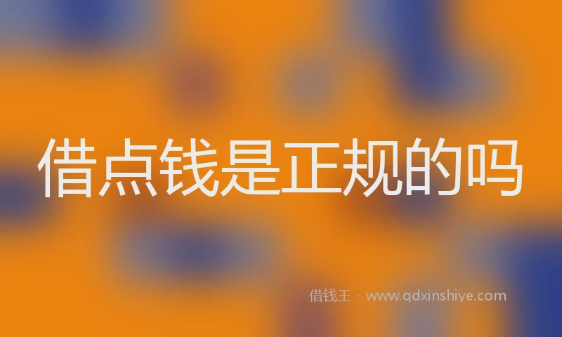 借点钱是正规的吗