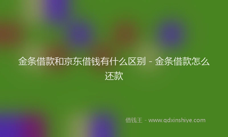 金条借款和京东借钱有什么区别 - 金条借款怎么还款
