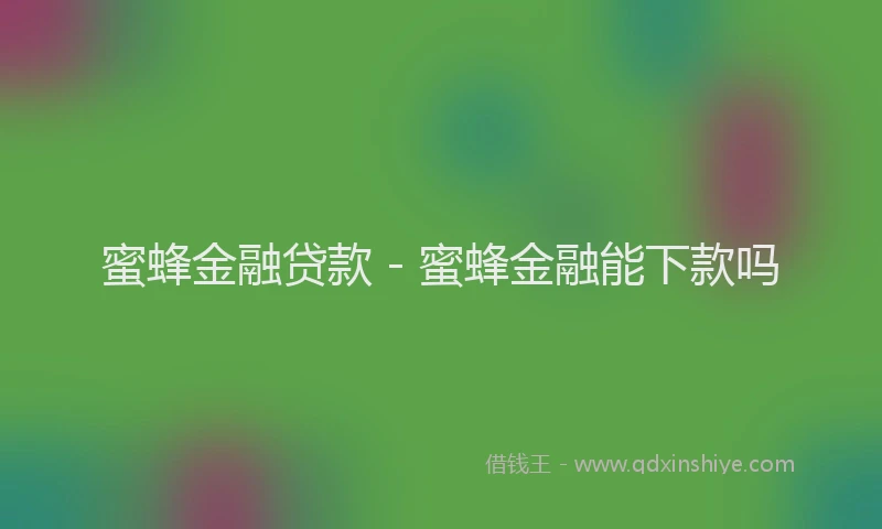 蜜蜂金融贷款 - 蜜蜂金融能下款吗