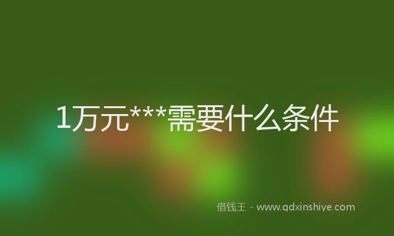 1万元***需要什么条件