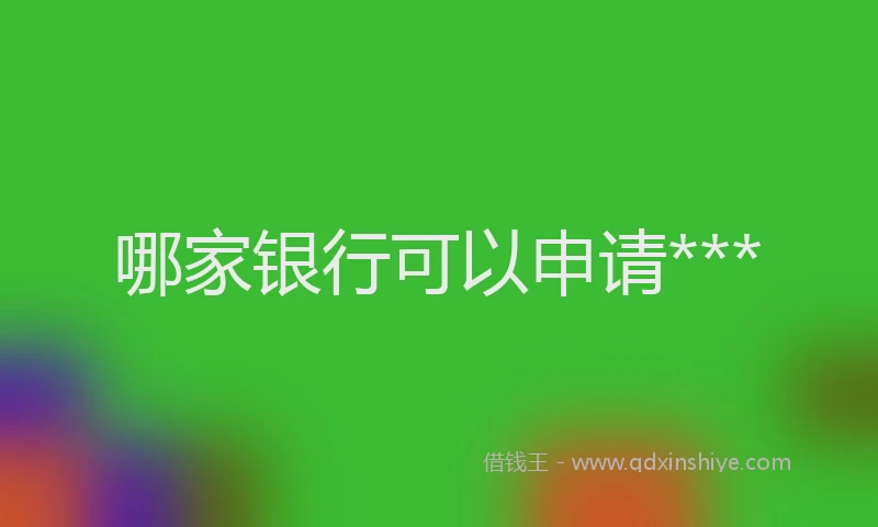哪家银行可以申请***
