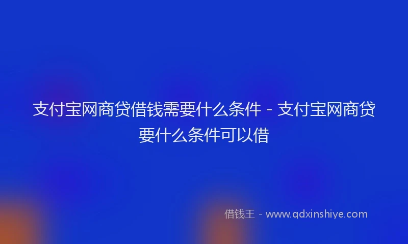 支付宝网商贷借钱需要什么条件 - 支付宝网商贷要什么条件可以借