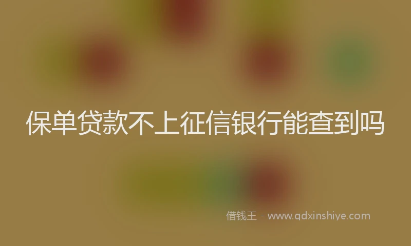 保单贷款不上征信银行能查到吗