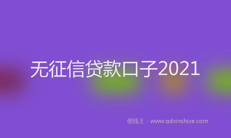 无征信贷款口子2021