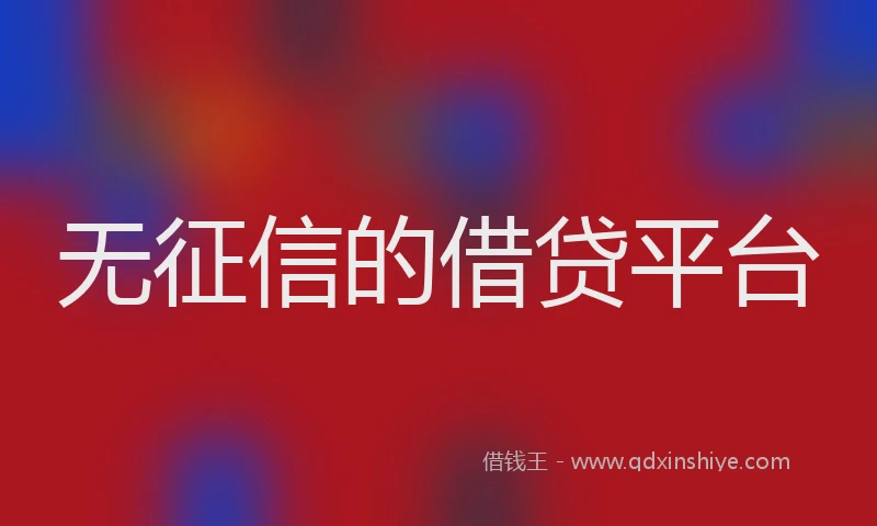无征信的借贷平台