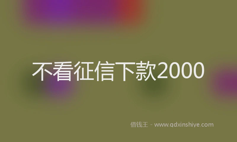 不看征信下款2000
