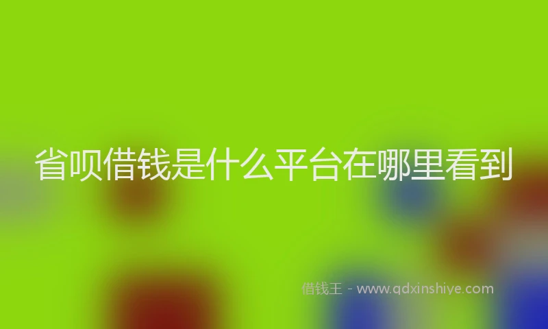 省呗借钱是什么平台在哪里看到