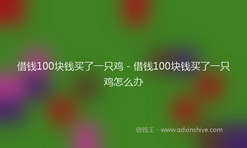 借钱100块钱买了一只鸡 - 借钱100块钱买了一只鸡怎么办