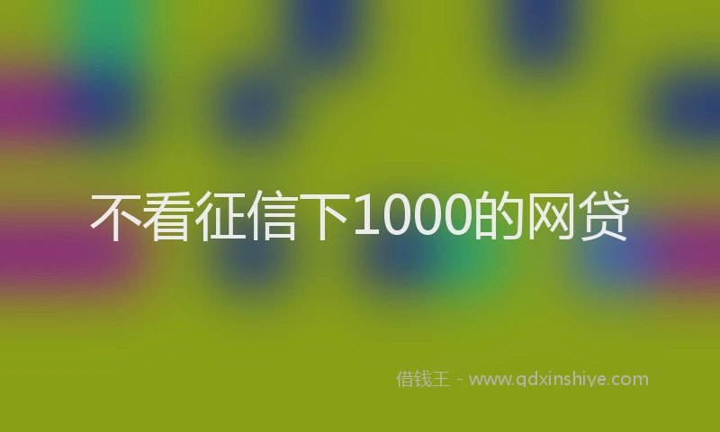 不看征信下1000的网贷