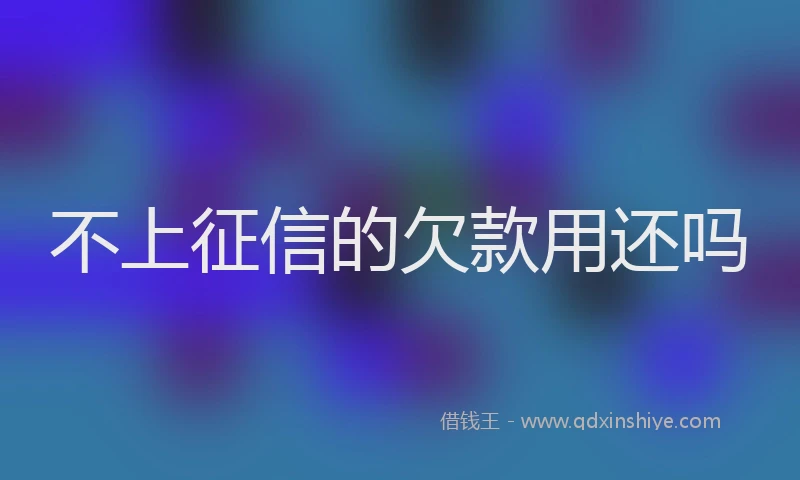 不上征信的欠款用还吗